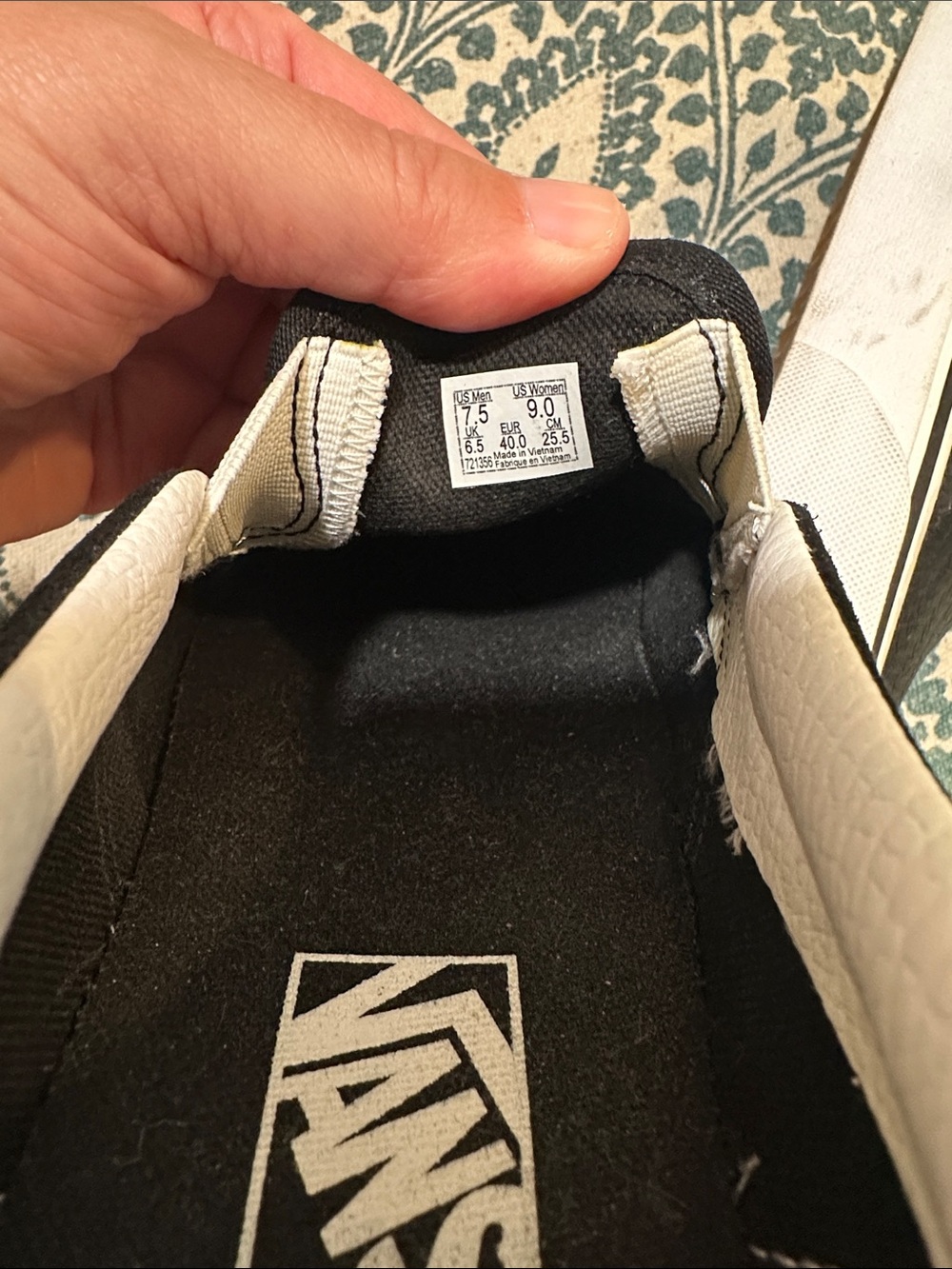 Vans Woven Leather Black Slip-On Platforms - Picture 6 of 7